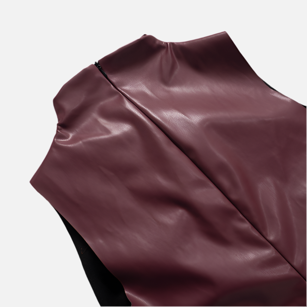 Blusa Couro Drapeada Melina - BIANC