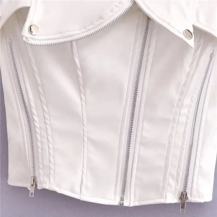 Corset Couro Sophia - BIANC