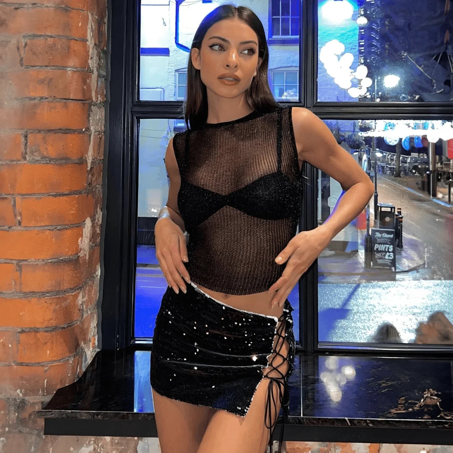 Top Metálico Glitt - BIANC