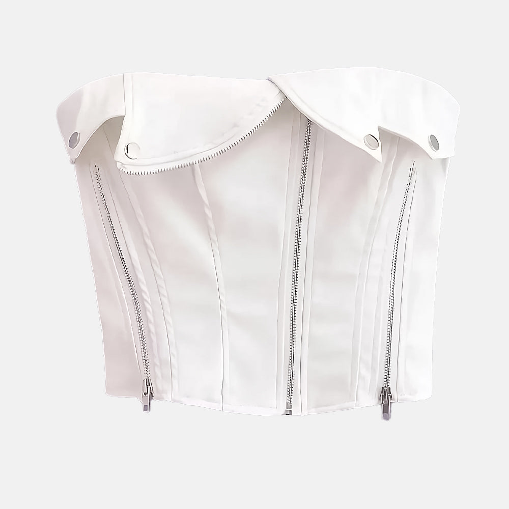 Corset Couro Sophia - BIANC